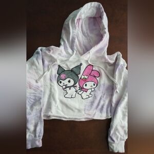 Kuromi & My Melody Cropped Hoodie